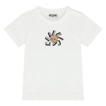 Younger White Teddy Bear Logo T-Shirt