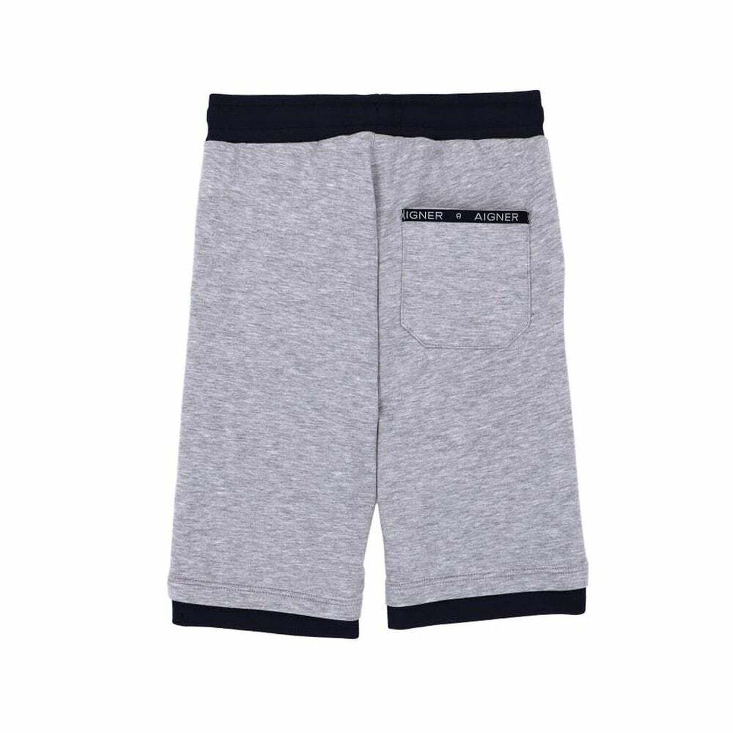 Boys Grey & Navy Jersey Shorts, 2, hi-res image number null
