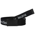 Boys Black Logo Belt, 1, hi-res