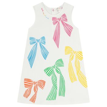 Girls White Bow Dress