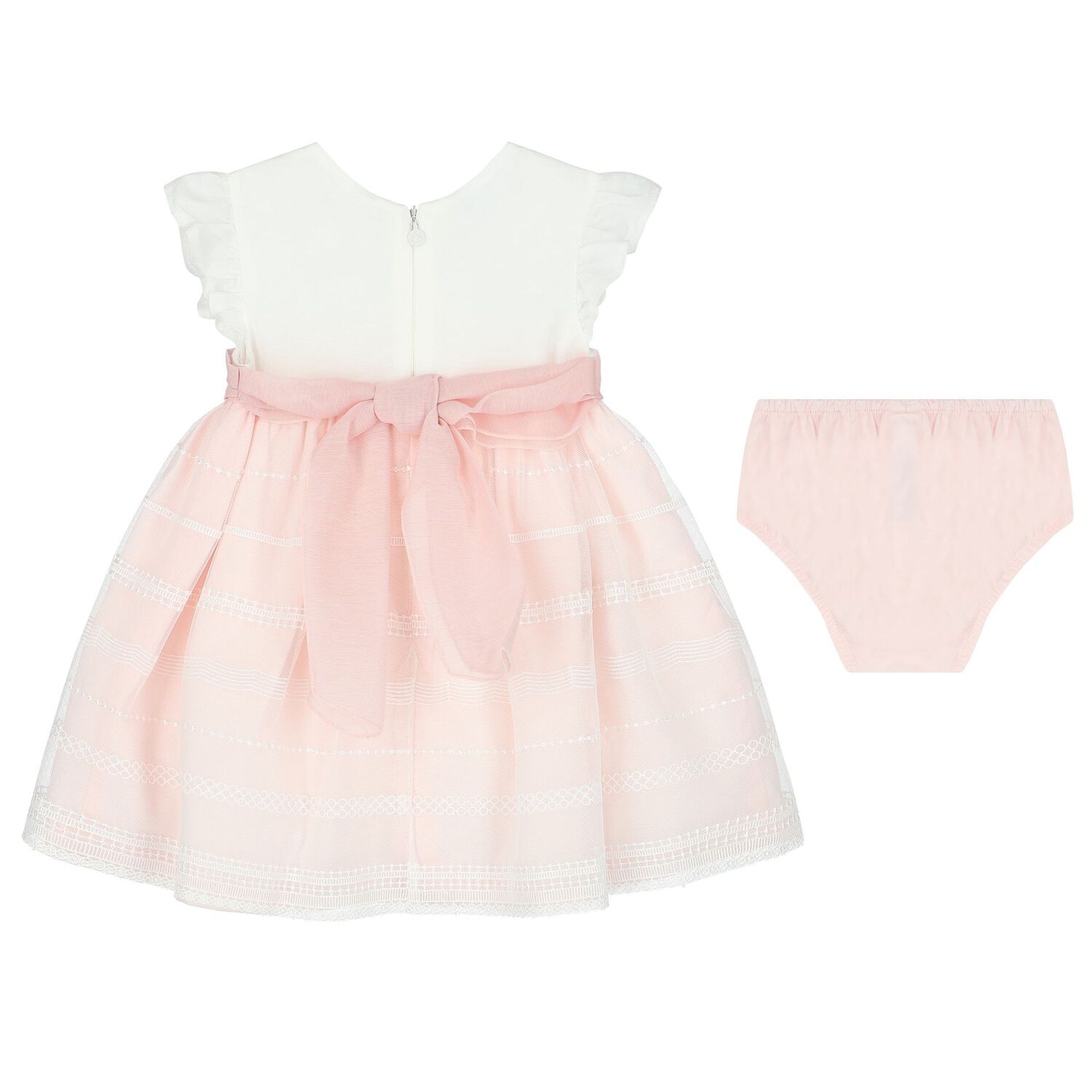 Baby Girls White & Pink Dress Set, 1, hi-res image number null