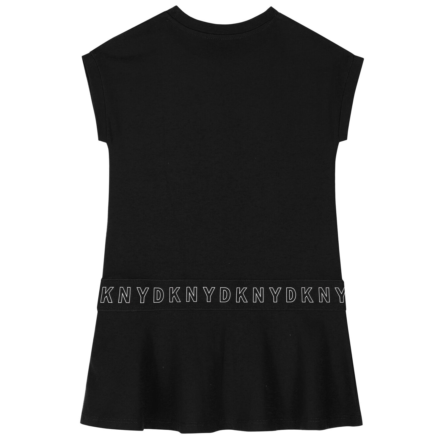 Girls Black Logo Dress, 1, hi-res