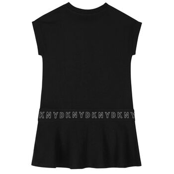 Girls Black Logo Dress