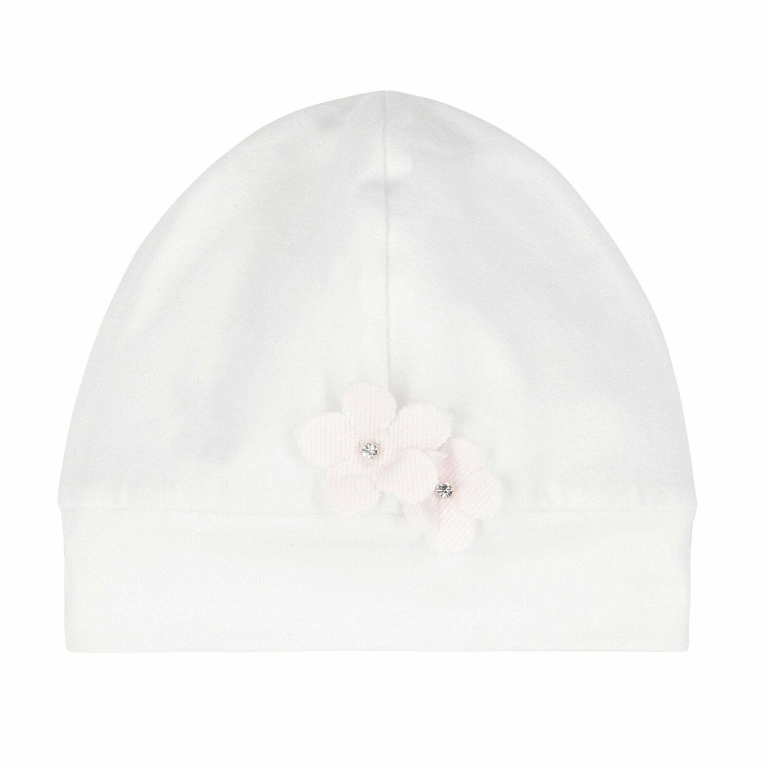 Baby Girls White Flower Hat, 1, hi-res image number null