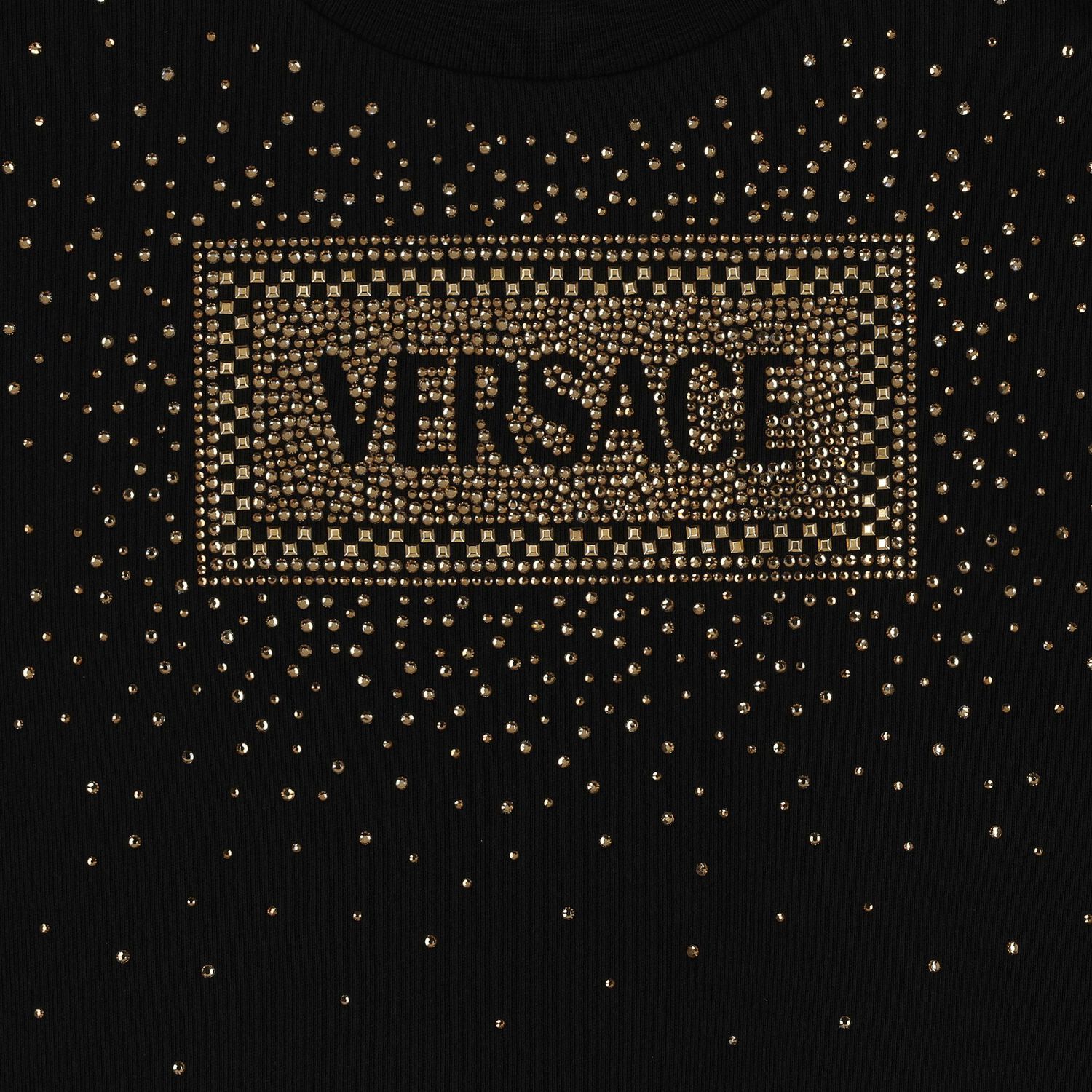 Girls Black & Gold Logo Sweatshirt Dress, 1, hi-res