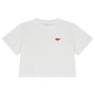 تيشيرت بنات بالشعار باللون الابيض , 1, hi-res