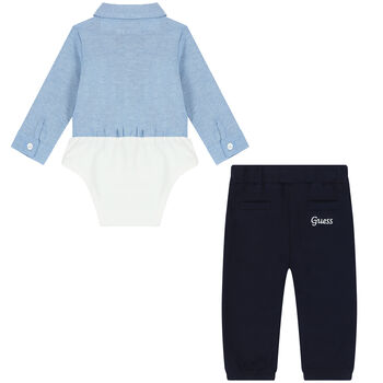 Baby Boys Blue Bodysuit & Trousers Set