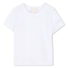 Baby Boys White & Blue Toile de Jouy Dungaree Set, 1, hi-res