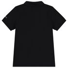 شيرت بولو للأولاد بالشعار باللون الأبيض والأسود, 1, hi-res