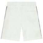 Boys White Logo Shorts, 1, hi-res