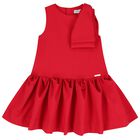 Girls Red Bow Dress, 1, hi-res
