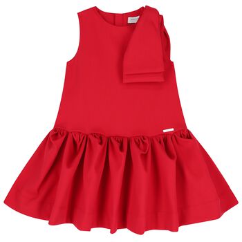 Girls Red Bow Dress