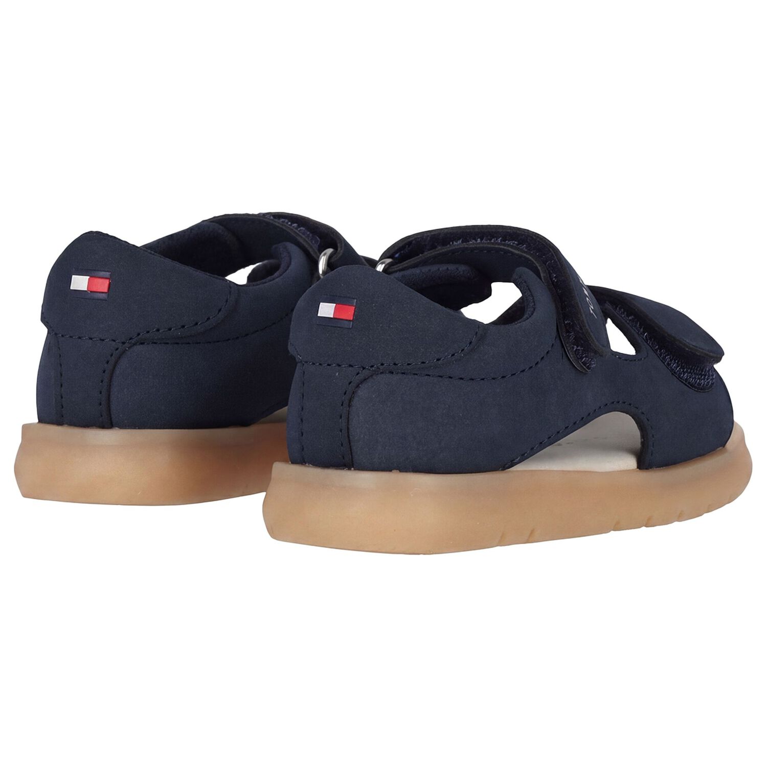 Younger Boys Navy Blue Leather Sandals, 1, hi-res