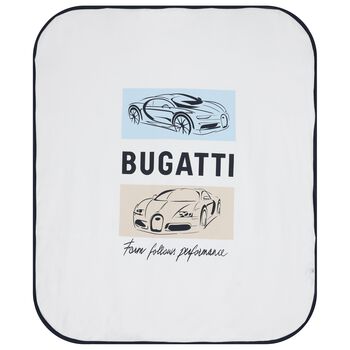 بطانية بشعار باللونين الأبيض والأزرق الداكن للأولاد 