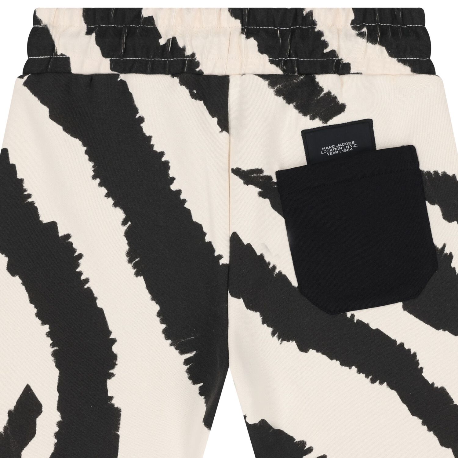 Boys Black & Ivory Zebra Shorts, 1, hi-res