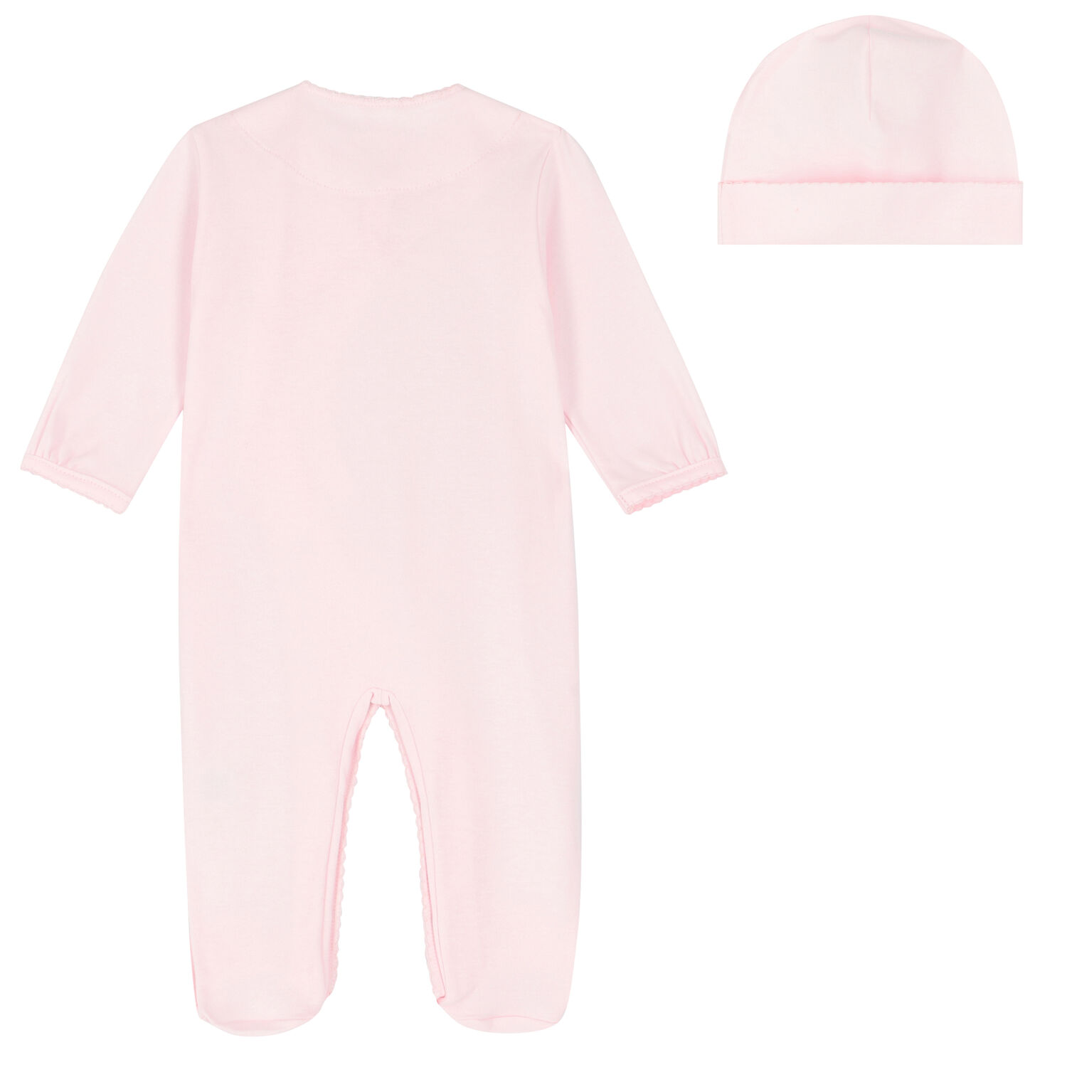 طقم أفرول مزخرف باللون الزهري للبنات, 1, hi-res