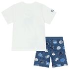 Boys White & Blue Shorts Set, 3, hi-res