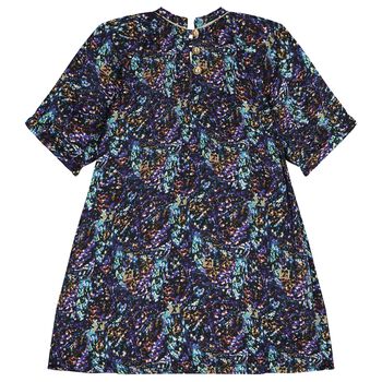Girls Navy Blue Logo Dress