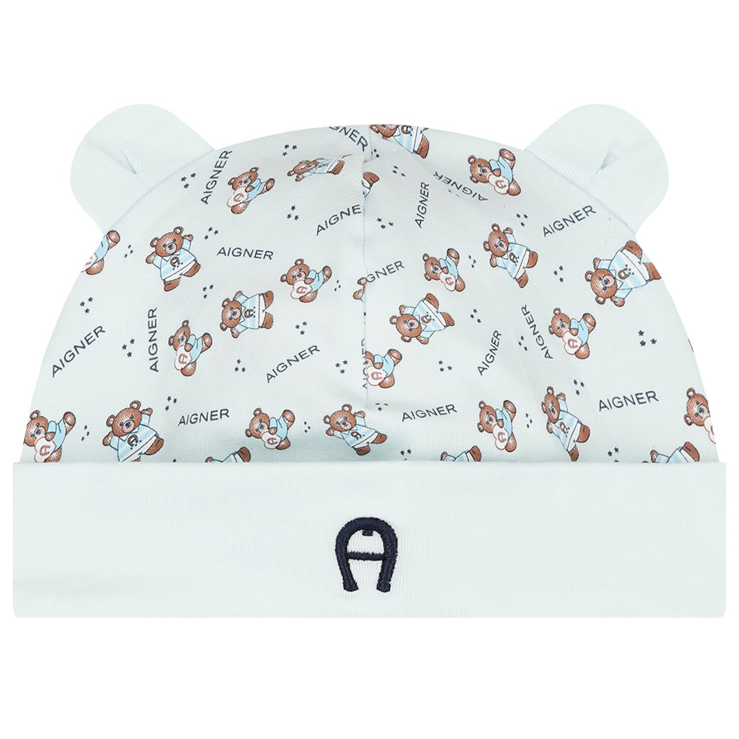 Baby Boys Blue Teddy Bear Logo Hat, 2, hi-res image number null