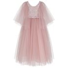 فستان تول للبنات مزين بالترتر باللون الوردي, 1, hi-res