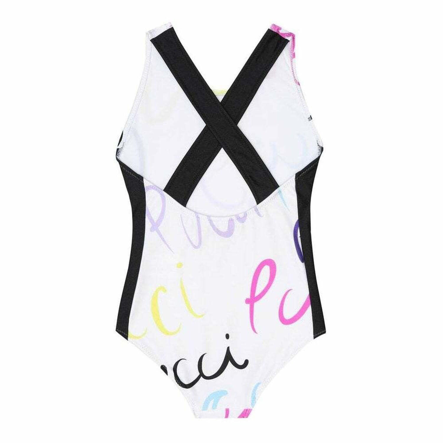 طقم سباحة بناتي بالشعار باللون الابيض, 1, hi-res image number null