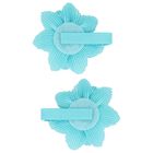 Girls Blue Flower Hairclips ( 2-Pack ), 2, hi-res