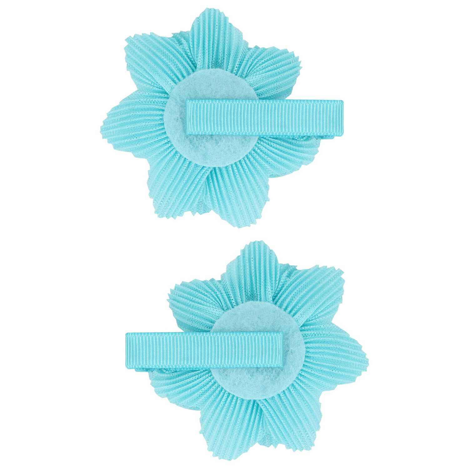 Girls Blue Flower Hairclips ( 2-Pack ), 2, hi-res