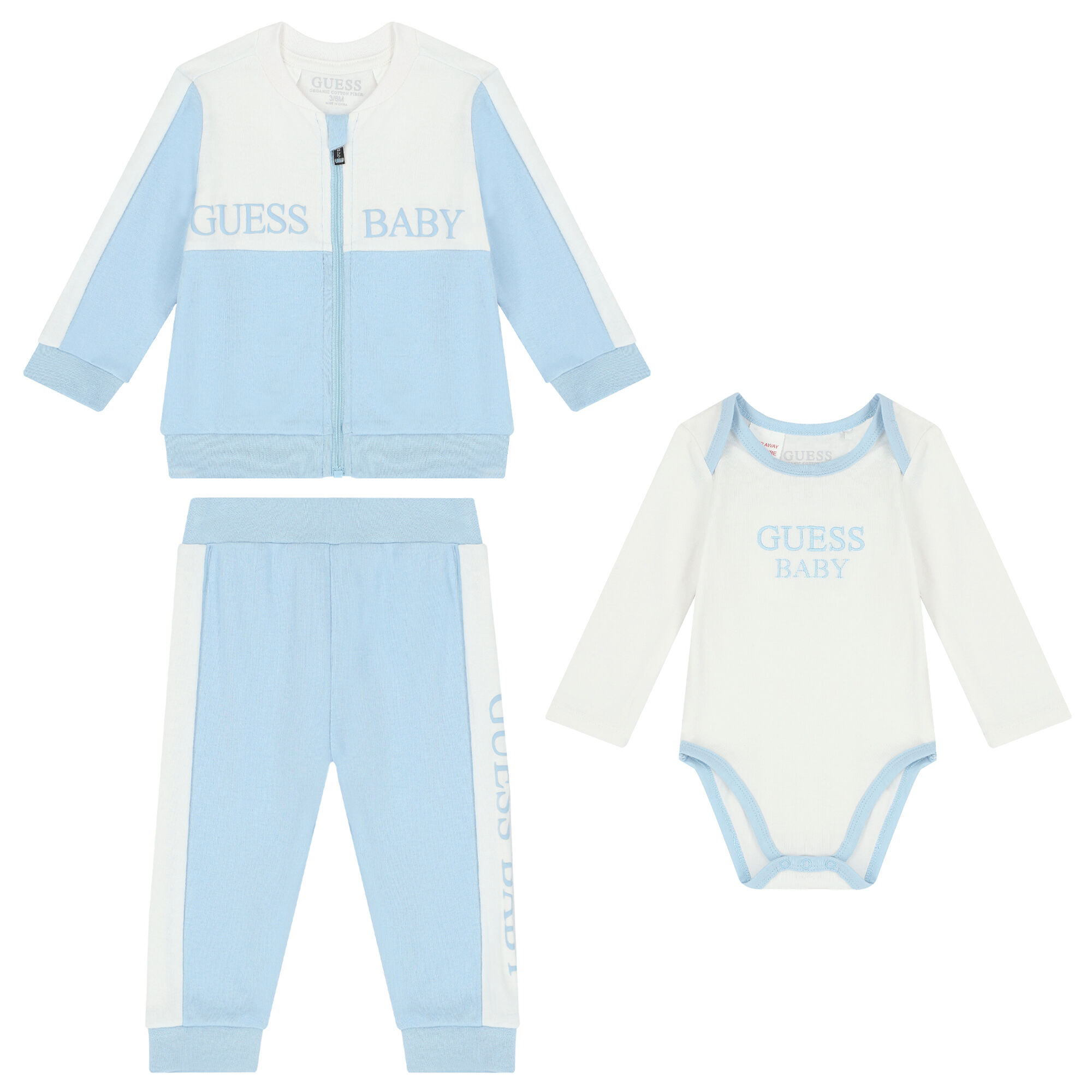 Guess Baby Boys Blue White Logo Tracksuit Set Junior Couture UAE