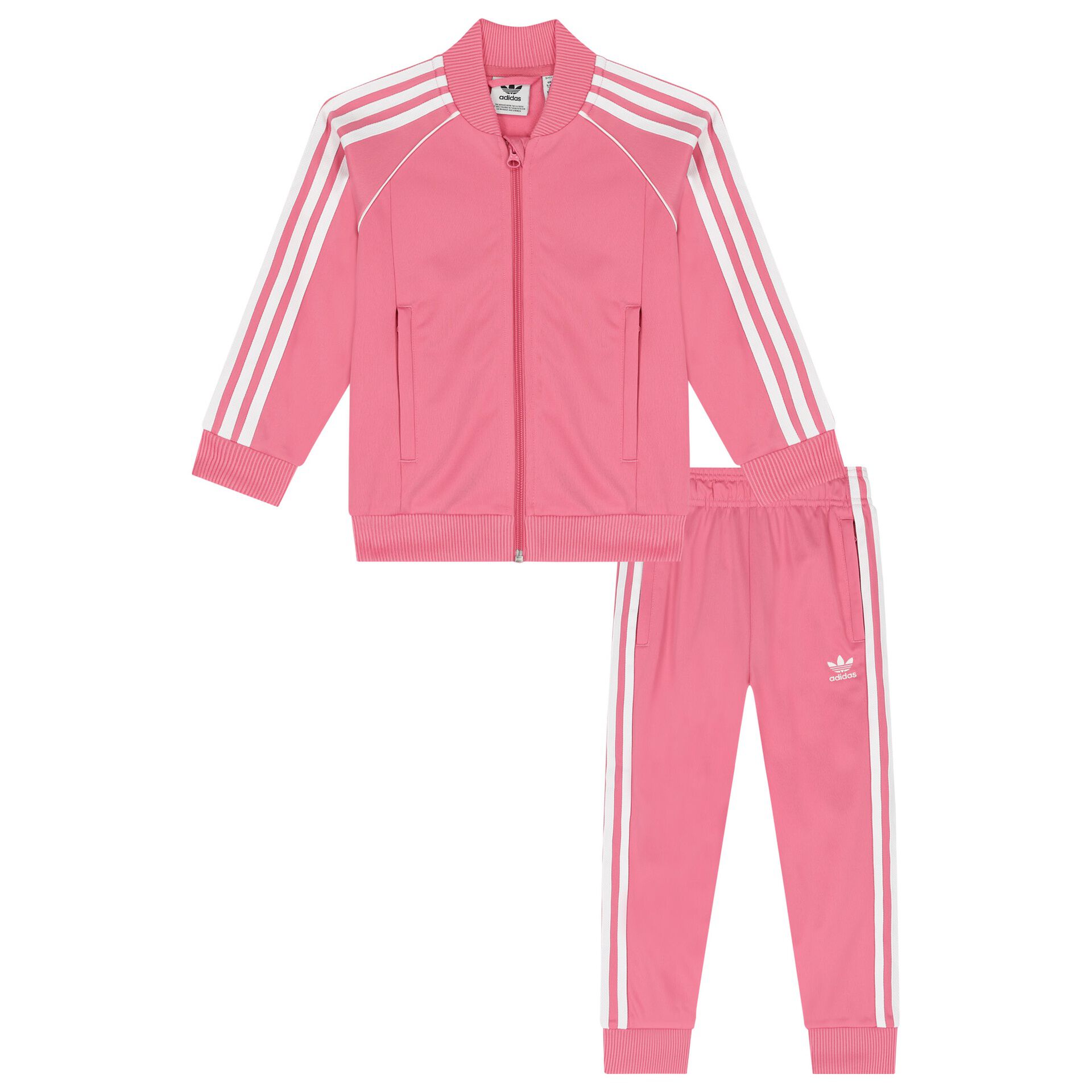 Adidas Kids Girls Pink Logo Tracksuit Junior Couture UAE