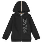 Boys Black Logo Tracksuit, 1, hi-res