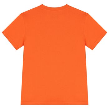 تي شيرت برتقالي بشعار للأولاد