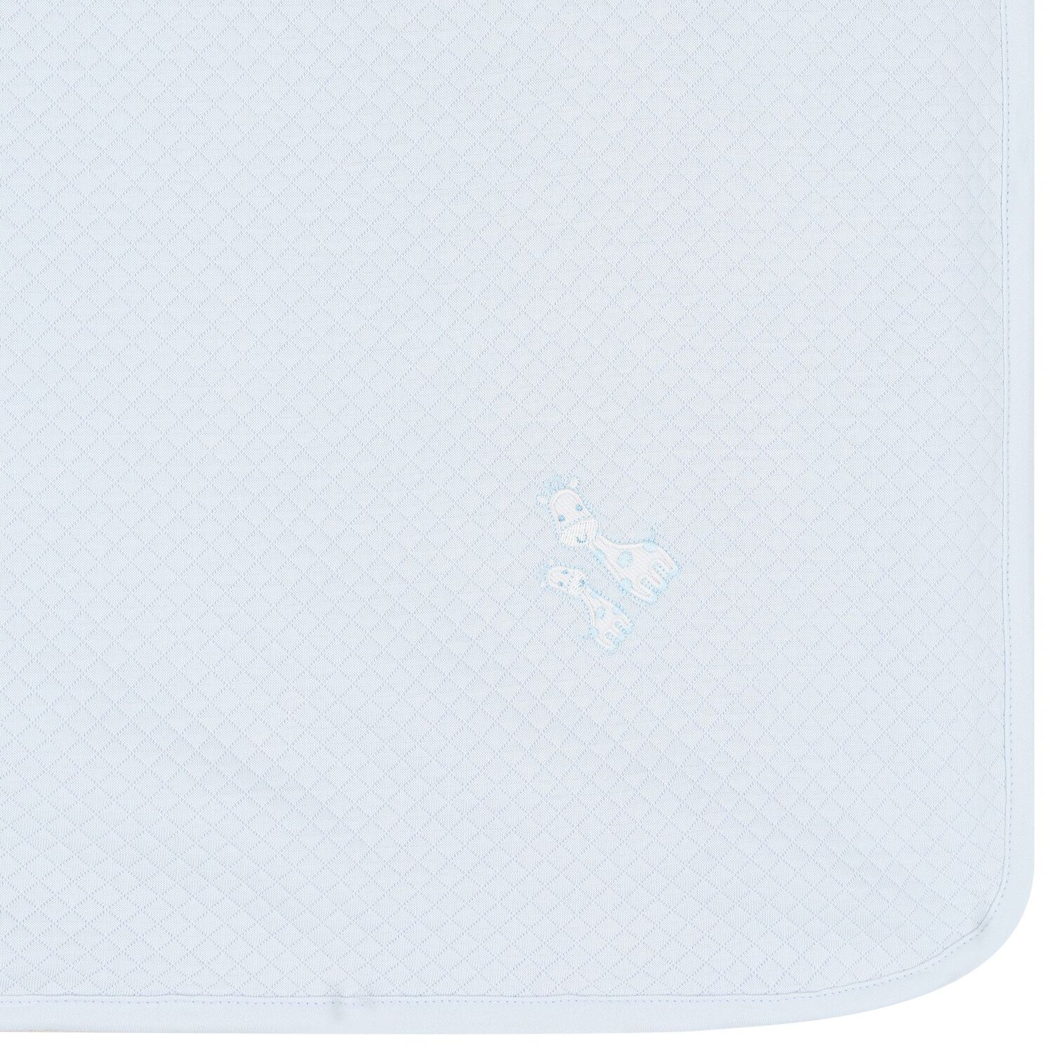 Baby Boys Blue Giraffe Laugh Jacquard Blanket, 1, hi-res