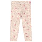 Girls Ivory & Beige Leopard Rose Logo Leggings Set, 1, hi-res