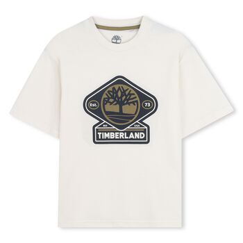 TIMBERLAND Boys Ivory Logo T-Shirt, 1 Boys Ivory Logo T-Shirt