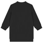 Girls Black Logo Sweatshirt Dress, 1, hi-res
