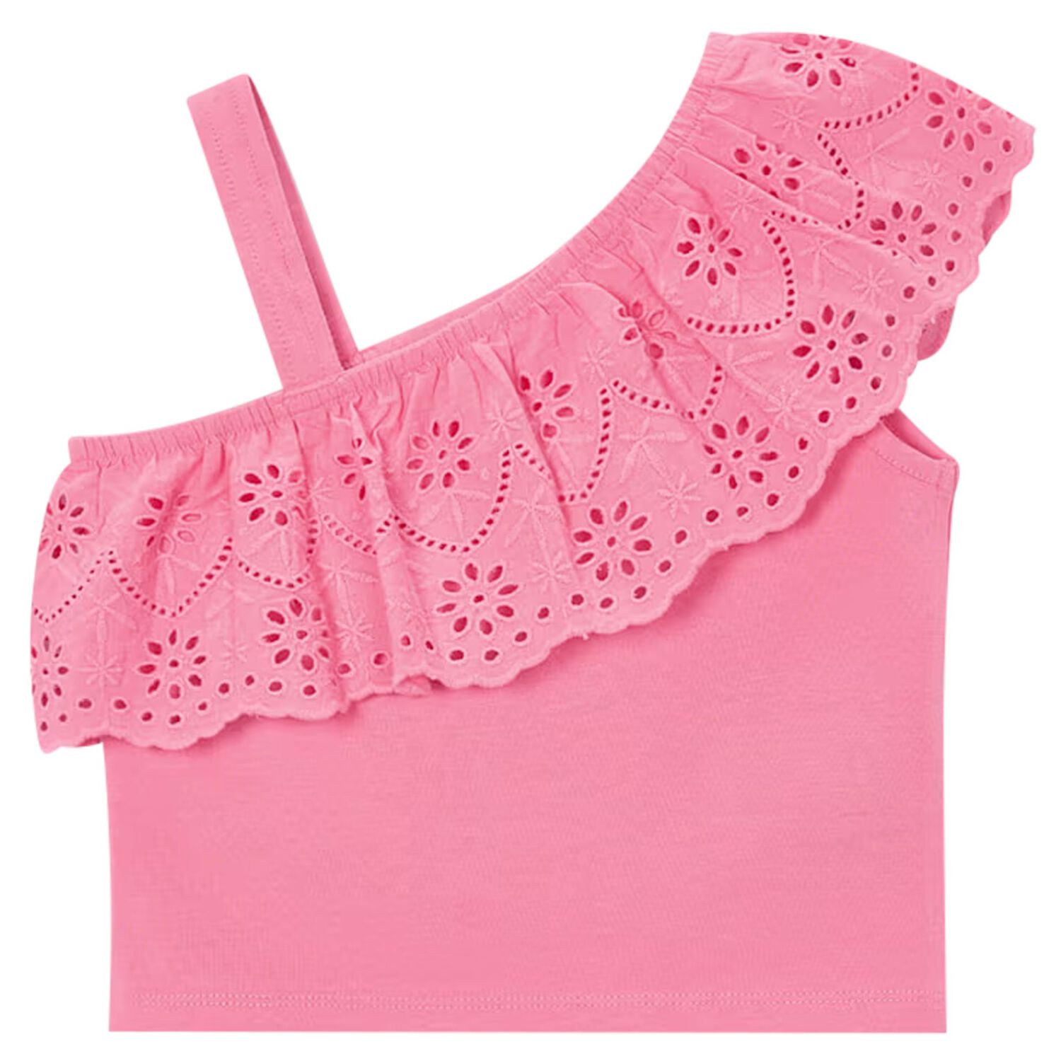 Girls Pink Ruffled Top, 1, hi-res