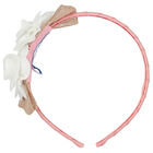 Girls Pink Floral Headband, 1, hi-res