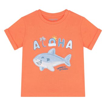 Younger Boys Orange Shark T-Shirt