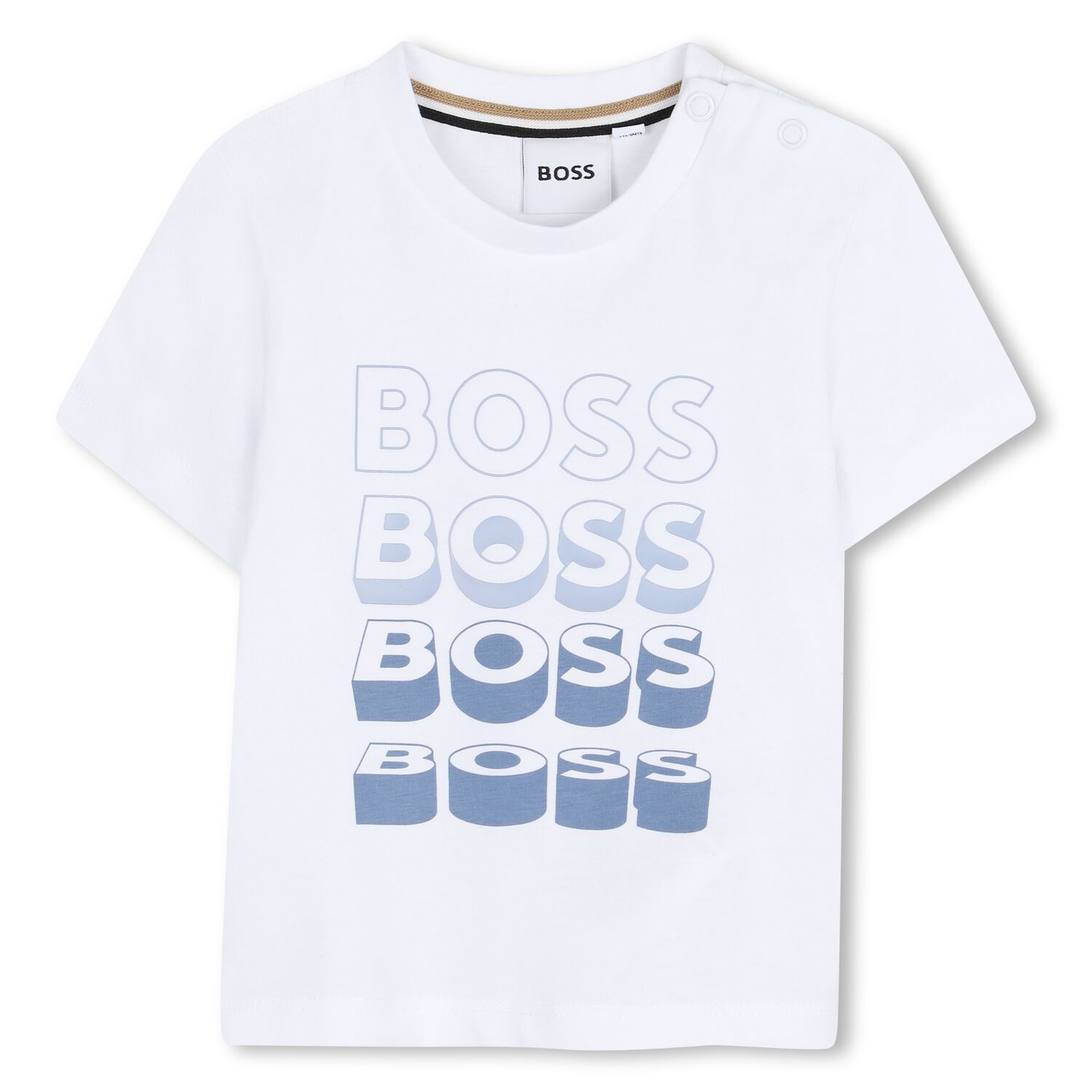 Younger Boys White Logo T-Shirt, 1, hi-res