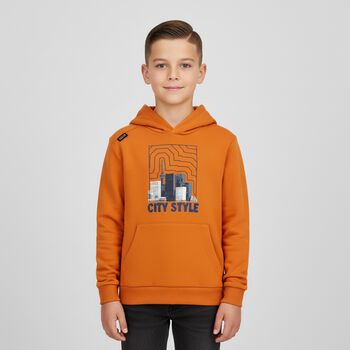Boys Orange Hooded Top