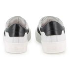 White & Black Logo Trainers, 1, hi-res