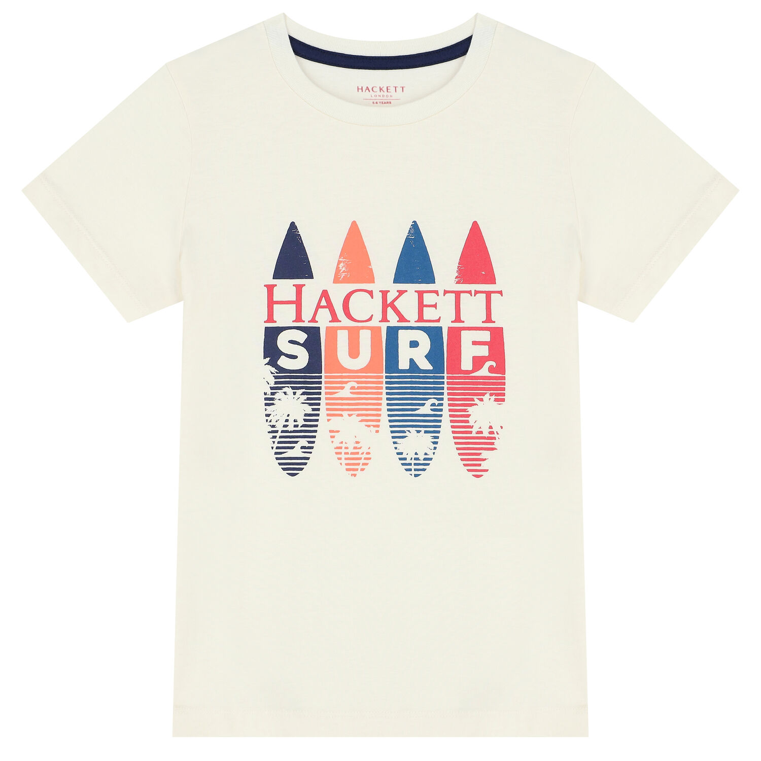 تيشيرت أولاد بالشعار باللون العاجى, 1, hi-res