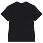 تيشيرت باللون أسود بشعار للبنات, 3, hi-res