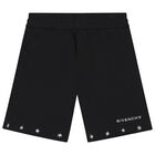 Boys Black Logo Shorts, 1, hi-res