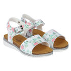 Girls White & Pink Floral Sandals, 1, hi-res