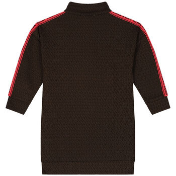 Girls Brown Logo Sweatshirt Dress