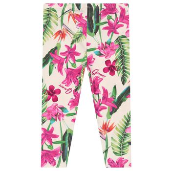 Girls Pink & Ivory Leggings Set