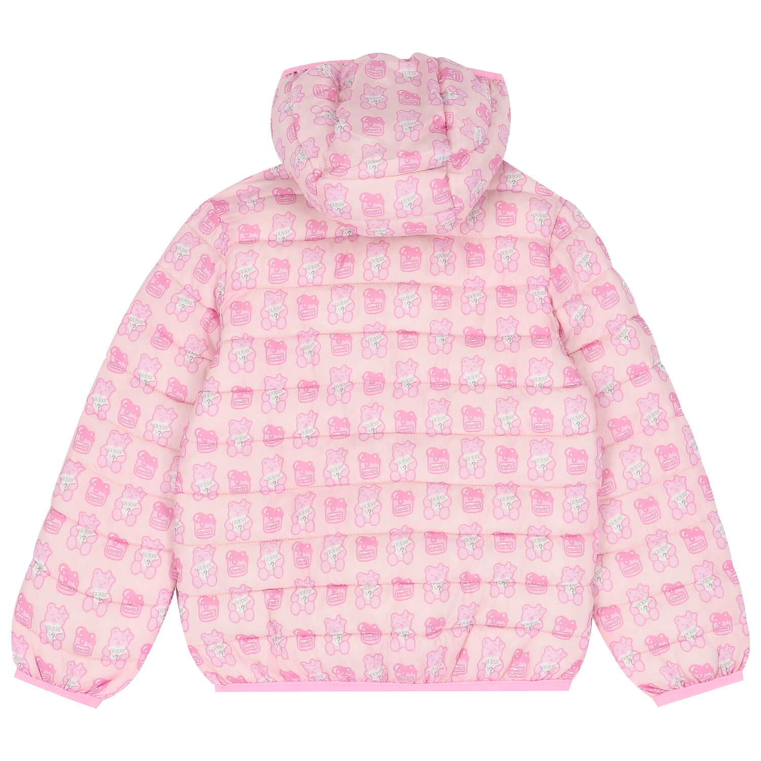 جاكيت مبطن بشعار الدب باللون الوردي للبنات, 1, hi-res image number null