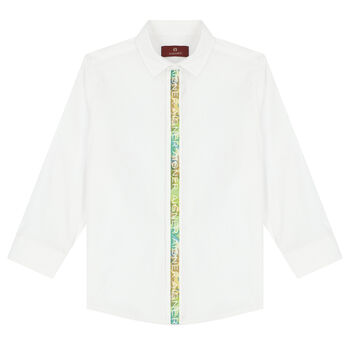 Boys White Logo Shirt