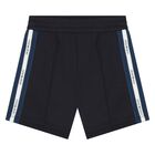 Younger Boys Ivory & Navy Blue Shorts Set, 1, hi-res